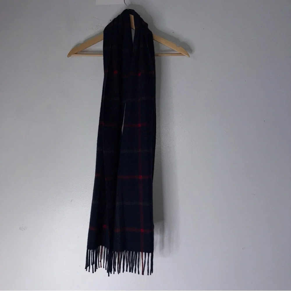 J.Crew Patterned Cashmere Scarf | Navy Hadley‎ Check